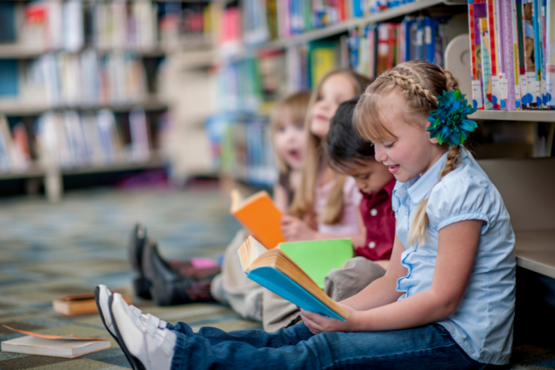 Children Reading at the Library