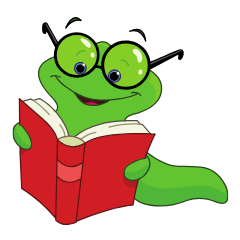 Worm Reading a Book